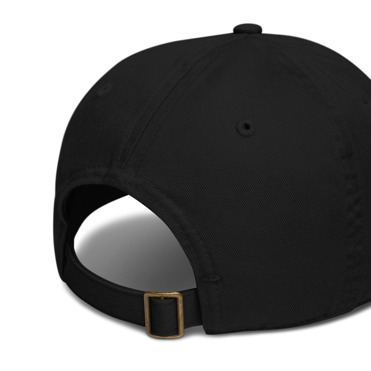 Boné dad hat tecido orgânico preto com logo branco