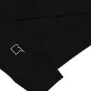 Sweatshirt unissexo orgânica preta com logo bordado da marca Ralhenta