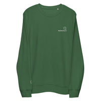 Sweatshirt unissexo orgânica verde garrafa com logo bordado da marca Ralhenta
