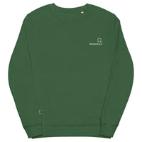 Sweatshirt unissexo orgânica verde garrafa com logo bordado da marca Ralhenta