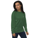Sweatshirt unissexo orgânica verde garrafa com logo bordado da marca Ralhenta
