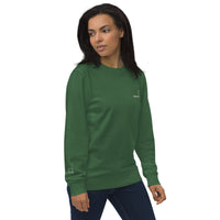 Sweatshirt unissexo orgânica verde garrafa com logo bordado da marca Ralhenta