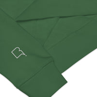 Sweatshirt unissexo orgânica verde garrafa com logo bordado da marca Ralhenta